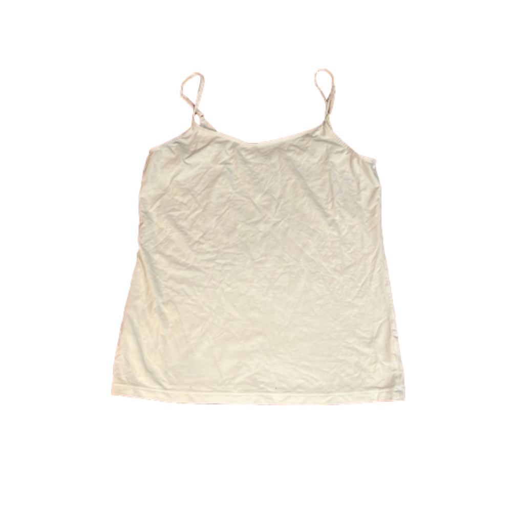 size large time and tru white cami tank top with adjustable straps
